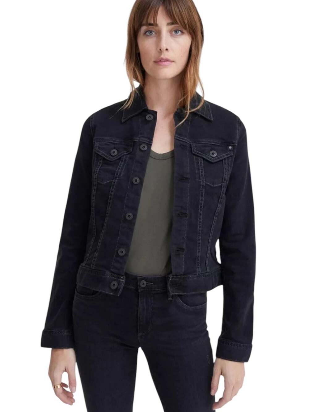 AG Adriano Goldschmied Robyn Fitted Denim Jacket in Black